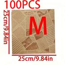 100/50 件三明治包装纸、食品包装工具、厨房蛋糕房烘焙房包装纸、面包包装纸、派对食品包装配件、厨房工具、礼品、圣诞节和万圣节礼品、礼品包装纸 - 金色 - 查看 12