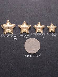 10pcs/Set Metal Five-Pointed Star Buttons, Versatile Decoration For Women's Shirts, Cardigans, Coats, Sweaters, Suits, Uniforms, DIY Crafts, Bouquets, Shoes, Hats, Sewing & Household Tools Accessories - Multicolor - View 7