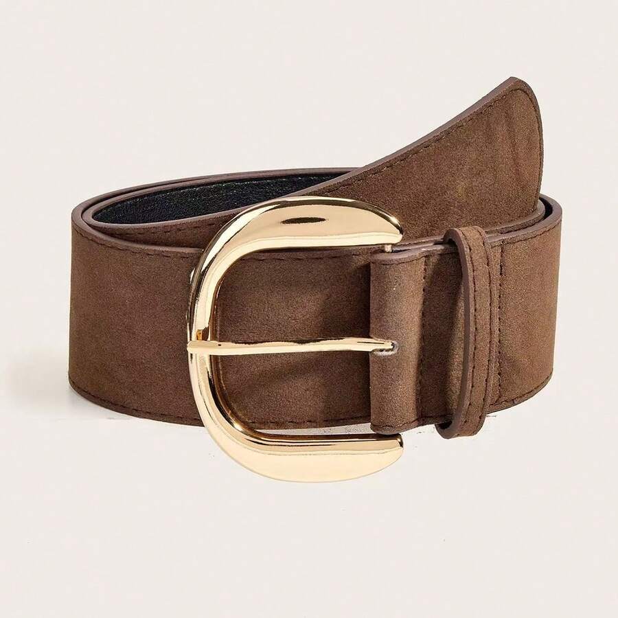 1pc Vintage Personalized PU Leather Wide Belt, Women's Fashion Accessory/Women's Belt/Women's Waist Cincher, Keeps You Stylish
