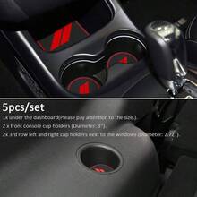 - Alfombrillas antipolvo para accesorios de viaje, 2021, 2020, 2019, 2018, 2011 - 2020, ajuste personalizado para consola central y soporte para tazas rojo - Rojo - - Ver 2