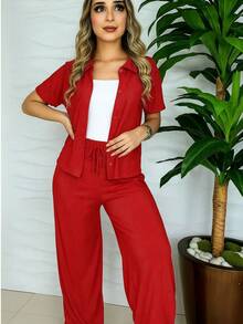 ✨ ¡Nuevo conjunto de 2 piezas que te encantará! ✨ Look fresco, cómodo y con mucho estilo - Rojo - Ver 2