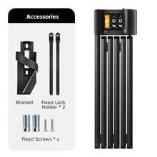 WEST BIKING 680mm Bike Lock - Portable Folding Password Lock For Road/Mountain Bikes | Anti-Theft Security Lock With 3-Digit Password Combo | City Commuter Bike Safety Equipment