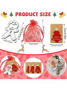 15 pièces/set Ensemble cadeau ouvre-bouteille bonhomme en pain d'épices de Noël - Design de dessin animé mignon, en acier inoxydable, métal, ouvre-bouteille manuel, comprenant 5 pièces d'ouvre-bouteilles bonhomme en pain d'épices, 5 pièces de cartes sapin de Noël, 5 pièces de sacs en laine flocon de neige rouge. Parfait pour la cuisine, les fêtes et les cadeaux de Noël, accessoires ludiques, détails raffinés, accessoires de fête