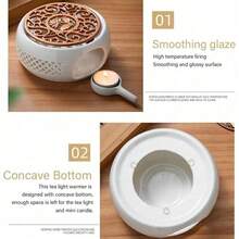 蜡烛茶壶加热器，带铁垫的陶瓷茶壶加热器，咖啡茶加热器，玻璃茶壶，不锈钢茶壶，陶瓷茶壶等