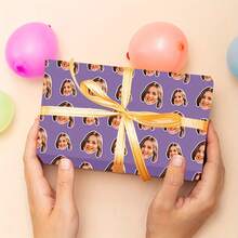 Personalized Fun Photo Wrapping Paper, Customized Face Gift Wrapping Paper, Multiple Colors Available, Birthday Wrapping Paper, Anniversary Wrapping Paper, Your Photo Wrapping Roll,Party Top - Multicolor - View 3