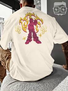 Oversized Streetwear T-Shirt Academia Fire Vintage Style Retro Ribbon REF 7302 VEST NERD - Màu Khaki - Xem 7