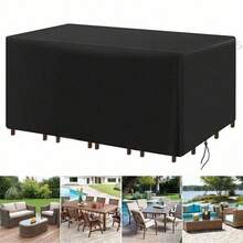 AIYYIPA 1 pieza Cubierta de caja para patio al aire libre - Tela Oxford duradera, cierre de cordón ajustable, protección resistente a la intemperie para almacenamiento de jardín y muebles de exterior, Cubierta para muebles de exterior