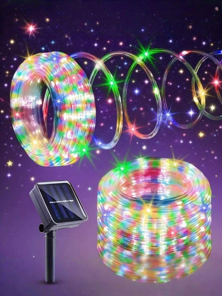 1 件户外太阳能灯管 - 300/200/100/50 LED，带太阳能电池板的灯管，8 种模式，IPX4 户外灯串，适用于泳池、婚礼、圣诞节、庭院、路径装饰、婚礼、圣诞节、万圣节、节日装饰和氛围照明花园装饰，LED 仙女灯，适合 DIY 装饰，非常适合庭院、花园、露台、栅栏、树木、蹦床、婚礼、生日派对、圣诞装饰，满足 11 个节日需求灯串