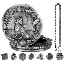 Creative Dragon Head Border And Standing Dragon Pattern Pocket Watch Case With Mini Dice -  Role-Playing Game Accessory, Metal Toy For Tabletop Gaming, Tabletop Gaming Accessory | Dramatic Design | Durable Gaming Gear,  Accessories - Multicolor - View 8