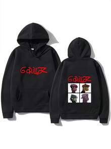 Rock Print Hoodies Music Band Gorillazs Punk Hooded Sweatshirts Unisex Casual Streetwear Y2K Street Fashion Pullover Clothing