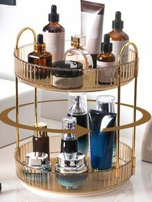 360 Rotating Makeup Organizer For Vanity, High-Capacity Skincare Clear Make Up Storage Perfume Organizers Cosmetic Dresser Organizer Countertop 1pc Back To School