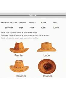 Sombrero Vaquero Unisex Moda El Anime Cosplay Ace One Piece - Naranja - Ver 6