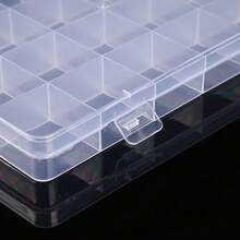 24 Grid DIY Hardware Organizer Box With Lid Plastic Storage Container Jewelry Craft Bead Organizer Transparent Parts Case Tool Box Small Item Stackable Divider Case