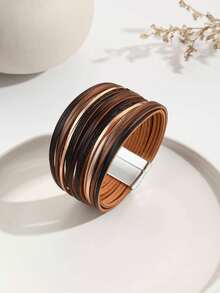 سوار من جلد البولي يوريثان بألوان العلم الأمريكي الأحمر والأبيض والأزرق، سوار معقّر متعدد الألوان