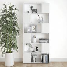 Libreria/divisorio per ambienti Larryhot bianco Legno ingegnerizzato, resistente e durevole, facile da montare, stile decorativo, adatto per riporre soprammobili, statuette, libri, piccoli oggetti, ecc. - Bianco - Visualizzare 6
