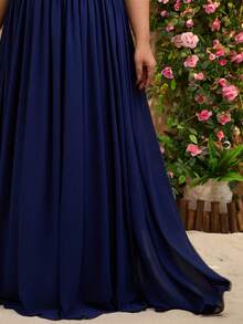 Women's Elegant Formal Lace Patchwork Embroidered Zipper Chiffon Dress, Suitable For Formal Events, Bridesmaid, Wedding Guest, Prom, Birthday Party, Summer/Autumn/Spring