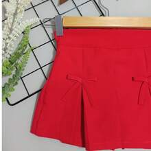 Shorts Saia Alfaiataria Lacinho Meninas - Vermelho - Visão 2