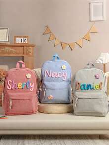 1 pieza Mochila y bolsa de almuerzo personalizada para niños, mochila infantil con nombre personalizable, bolsa escolar para niños pequeños, regalo de regreso a clases - Multicolor - Ver 6