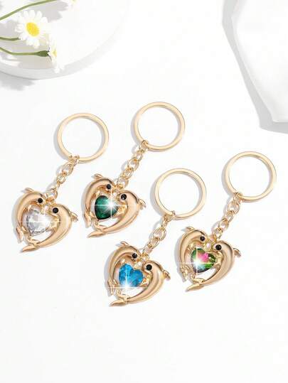 1 pezzo Portachiavi/ciondolo minimalista e alla moda a forma di delfino, adatto come accessorio per chiavi di auto, decorazione di borse, regalo per donne