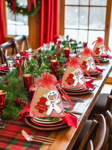 15 pièces/set Ensemble cadeau ouvre-bouteille bonhomme en pain d'épices de Noël - Design de dessin animé mignon, en acier inoxydable, métal, ouvre-bouteille manuel, comprenant 5 pièces d'ouvre-bouteilles bonhomme en pain d'épices, 5 pièces de cartes sapin de Noël, 5 pièces de sacs en laine flocon de neige rouge. Parfait pour la cuisine, les fêtes et les cadeaux de Noël, accessoires ludiques, détails raffinés, accessoires de fête