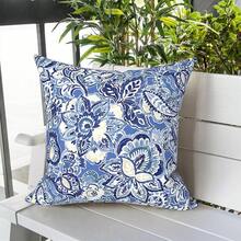 Outdoor/Indoor Throw Pillows, 18x18 Square Pillows With Inserts Bed, Couch, Sofa & Patio Furniture (Set Of 2, Monstera Blue), Decorative Pillows - 花色藍紫色 - 查看 5