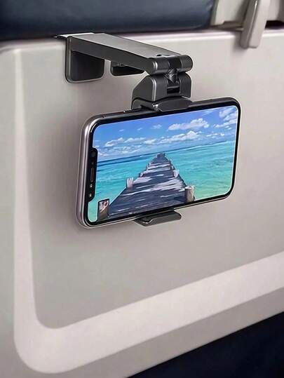1 pieza Soporte de teléfono celular de escritorio con forma de avión, soporte de viaje giratorio 360 grados, plegable y portátil compatible con todos los teléfonos, soporte de teléfono con clip, soporte de teléfono para automóvil, montaje universal para viajes, transmisión en vivo, accesorios de viaje, vacaciones, verano, regreso a la escuela