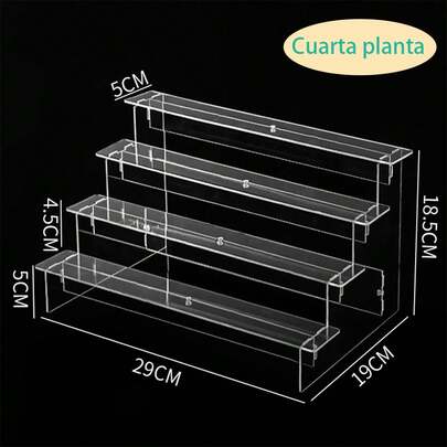 1 pieza - Organizador de cosméticos acrílico, expositor transparente de varios niveles, adecuado para perfumes, productos para el cuidado de la piel y cosméticos,Ideal para baños, dormitorios y decoración del hogar,El diseño trapezoidal reforzado garantiza su solidez y durabilidad,Fácil de montar,Perfecto para vacaciones en la playa, almacenamiento en el baño y el dormitorio,Diseño de gran capacidad