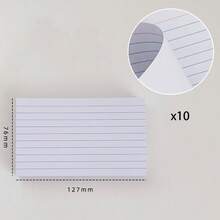 3x5 Inch Index Card Notebook, Thickened 50PCS Horizontal Grid Note Cards, Horizontal Line Memo Card Notebook Word Draft Notebook, Flashcards For Student Learning, Note Taking, To-Do Lists,School Supplies,Back To School - White - View 13