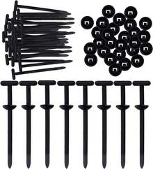 50/100/200个通用扎带，汽车拉链夹，塑料紧固扎带，固定工具，车身夹，露营扎带，伸缩扣 - 黑色 - 查看 1