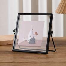 1pc Golden Metal Photo Frame, Acrylic Transparent Stand Photo Frame, Black Photo Desktop Decorative Frame,6-Inch 7-Inch 8-Inch Home Decoration Ornament, Holiday Gift, Festive Gifts, Creative Decorations - Black - View 8