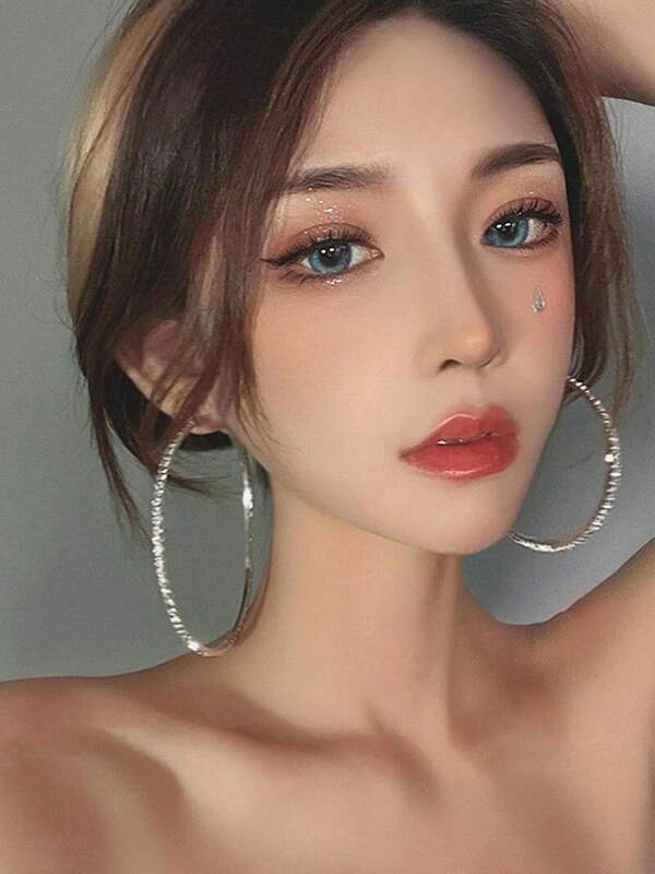 Fashionable Rhinestone Decorated Hoop Earrings, Fashion Jewelry For Party, Daily Clothing Decor All-Match & Exquisite Jewelry For Birthday Gift