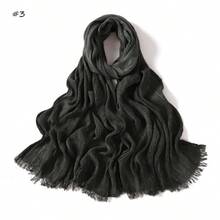 1pc New Fashionable Casual Soft Comfortable Breathable UV Protection Warm Scarf, Suitable For Daily Wear, Festivals And Celebrations, Autumn/Winter, 100% Cotton Material, Hand-Dyed, Solid Color Hijab Scarf For Women - Multicolor - View 14