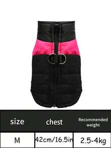 Chaqueta para mascotas nueva para otoño e invierno con chaleco con cremallera para mantener el calor, cuello de color contrastante, cierre a presión de moda, adecuado para perros de tiro. Chaqueta y ropa exterior para mascotas adecuada para todas las razas, ideal para aventuras al aire libre con su mascota. Artículos esenciales y necesidades para cachorros para caminar y hacer senderismo.