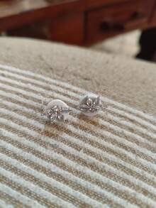 rakol 2pcs Silver Cubic Zirconia Stud Earrings - Silver - View 9