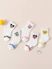 Disney 10/5 Đôi tất trẻ em họa tiết Mickey Minnie dễ thương, tất dài đến bắp chân cho bé gái, tất hoạt hình Hàn Quốc cho bé trai mùa xuân/thu, tất trẻ sơ sinh, tất - Nhiều màu - Xem 15