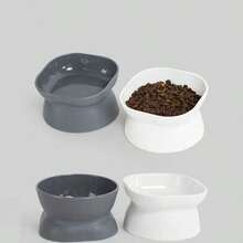 Non-Slip Ceramic Tilted Pet Bowls With Stand For Dogs And Cats-Reduces Neck Strain And Improves Digestion-Cute Design Anti-Overturning Ceramic Cat Food Bowl Water Drinking Basin For Indoor Cats