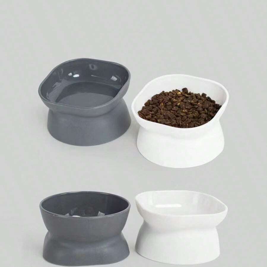 Non-Slip Ceramic Tilted Pet Bowls With Stand For Dogs And Cats-Reduces Neck Strain And Improves Digestion-Cute Design Anti-Overturning Ceramic Cat Food Bowl Water Drinking Basin For Indoor Cats