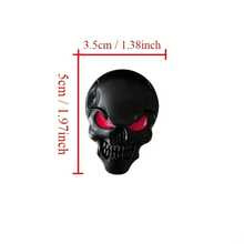 1pc Stimulating Gothic Skull Metal Car Emblem - Black With Red Glowing Eyes, Durable Metal Sticker For All Vehicles, Universal Type, Gothic Car Accessories |   Skull Design |   Durable Metal Sticker, Skull Car Decoration - 5CM*3.5CM 1.97英寸*1.38英寸 - 查看 4