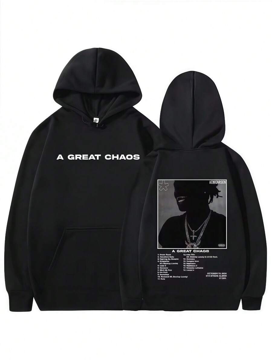 Rapper Ken Carson A Great Chaos Album Hoodies Men Women Fashion Harajuku Sweatshirts Casual Loose Oversized Pullover Streetwear