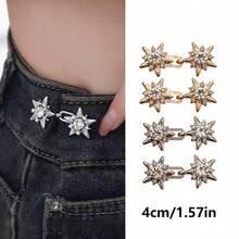 Zestaw 1/4 klipsów w kształcie gwiazdek, odpinany pasek w talii bez szycia, regulowany pasek, odpowiedni na zakupy i wyjścia, idealny do luźnych spodni i spódnic, dodatek do luźnych spodni