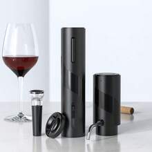Automatic Electric Wine Opener, Pourer, Aerator And Preserver Combo Set. Includes: Rechargeable Electric Wine Opener, Foil Cutter, Electric Wine Aerator And Dispenser, Wine Stopper, Charging Cable, Manual, Color Box - Multicolor - View 2