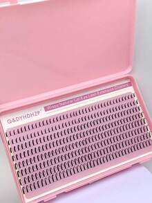 320片/套 尖头假睫毛，0.07 C.D 卷度，12-18mm 混合哑光黑色睫毛，预制睫毛簇，单根睫毛 - 黑色 - 查看 10