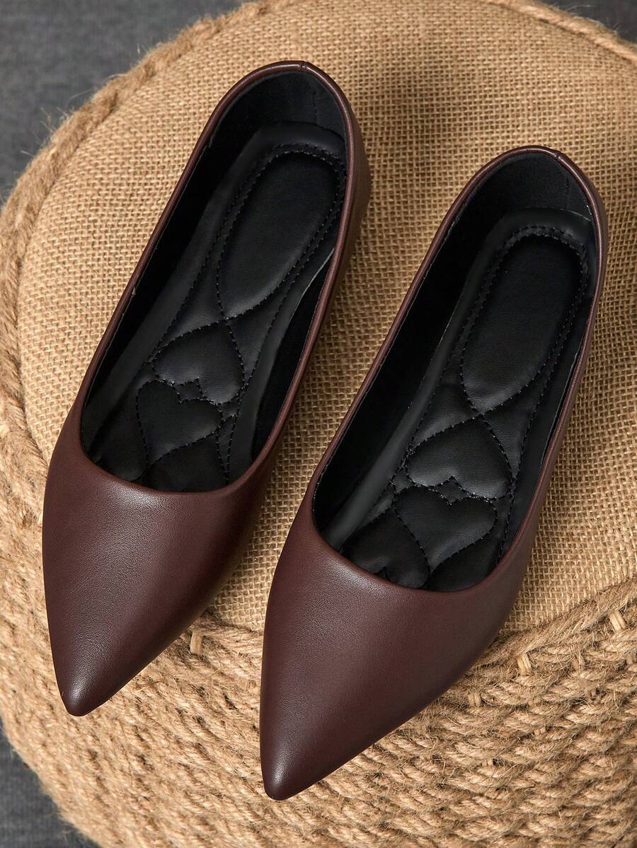 MonaNise Giày lười mũi nhọn thời trang cổ thấp cho nữ, trang phục thường ngày ngoài trời, mùa thu, màu tím, màu sâm panh cao cấp, màu đỏ, đa năng, màu vàng, màu đen thoải mái