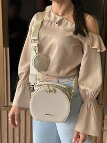 ASALOOG ROUND HANDBAG AND CASUAL CROSSBODY BAG DC-72 (D.KHAKI) - Khaki - View 2