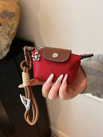 女士时尚简约迷你零钱包装饰可挂在包包上，多种颜色可选，小礼物可作为礼物送给最好的朋友，适合女士钱包迷你钱包零钱包手拿包零钱包