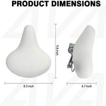 Girls Boys Waterproof Wide Soft Bike Cushion Absorbing Fit 12 14 16 18 20 Or 20 22 24 26 Inch Mountain Road Bike - White + M (For 20-26" Bike) - View 3