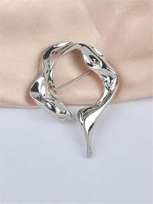 1 chiếc trâm cài hình tròn hình học tối giản sáng tạo, trâm cài hoa dung nham lỏng bất đối xứng, phù hợp cho nam và nữ, mọi mùa - vòng hình học - Xem 4