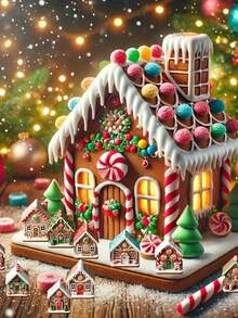 12 pièces - Ornements de maison en pain d'épices pour décoration de sapin de Noël, ornements de Noël en bois à suspendre, décorations de Noël de maison en pain d'épices à suspendre pour décorations de fêtes, décorations de sapin de Noël, décoration de maison, motifs de fêtes, décorations de maison, décoration de bureau, décoration d'arbre et décoration de fête