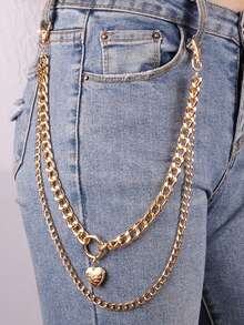 1 pieza Accesorio de cinturón unisex; Cadena de cinturón con decoración de calavera, estrella y cruz de estilo punk de metal remachado, de múltiples capas, adecuada para adolescentes, para uso en verano, deportes al aire libre, viajes, vacaciones, regalos de graduación, decoración de fiestas de cumpleaños o uso diario.