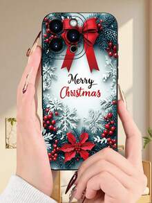 1 件时尚冬季红色蝴蝶结圣诞树 2D 图案全覆盖柔软 TPU 手机壳，兼容 17、16、15、14、13、12、11 Pro/Pro Max/Plus 和其他 Galaxy 型号，适合作为送给朋友、家人、同事和爱人的礼物。 - 黑色 - 查看 3